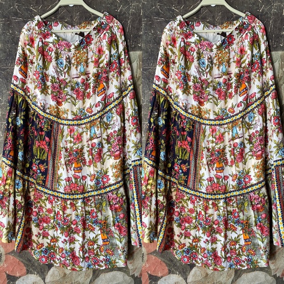 Anthropologie Wildflower Tiered Midi Skirt - Picture 4 of 4